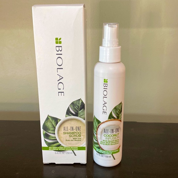 Biolage All-in-One Shampoo/Body Scrub and Coconut Multi-Benefit Spray Set, NEW - Picture 1 of 3